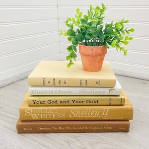 Vintage Neutral Stack of Books, Books for Decorative Display